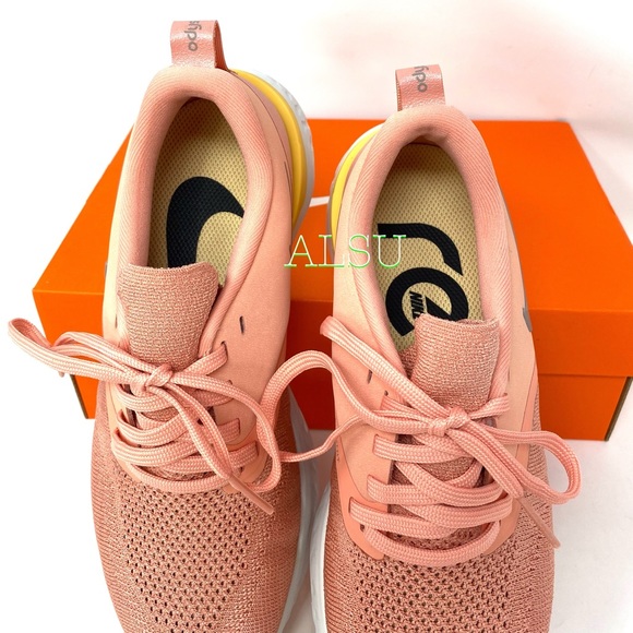 🌿Sale🌿 Nike Odyssey React 2 Flyknit Pink Quartz Women’s AH1016 602 - Picture 4 of 11
